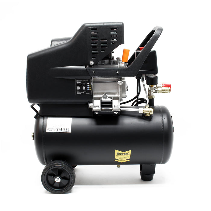 Compressore 24 litri con rotelle motore da 1,1 kW aria compressa da 8 bar