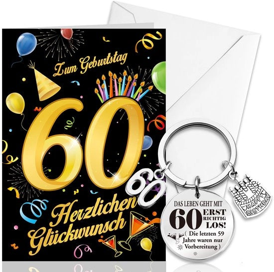 Set di Carte di Auguri Senza Testo per il 60° Compleanno - Design Nero/Dorato - Scatola di Carte di Auguri per Compleanno 

Modello: 60e Verjaardag 
Codice: 60e Verjaardag 
Specifica: Zwart/Goud Design