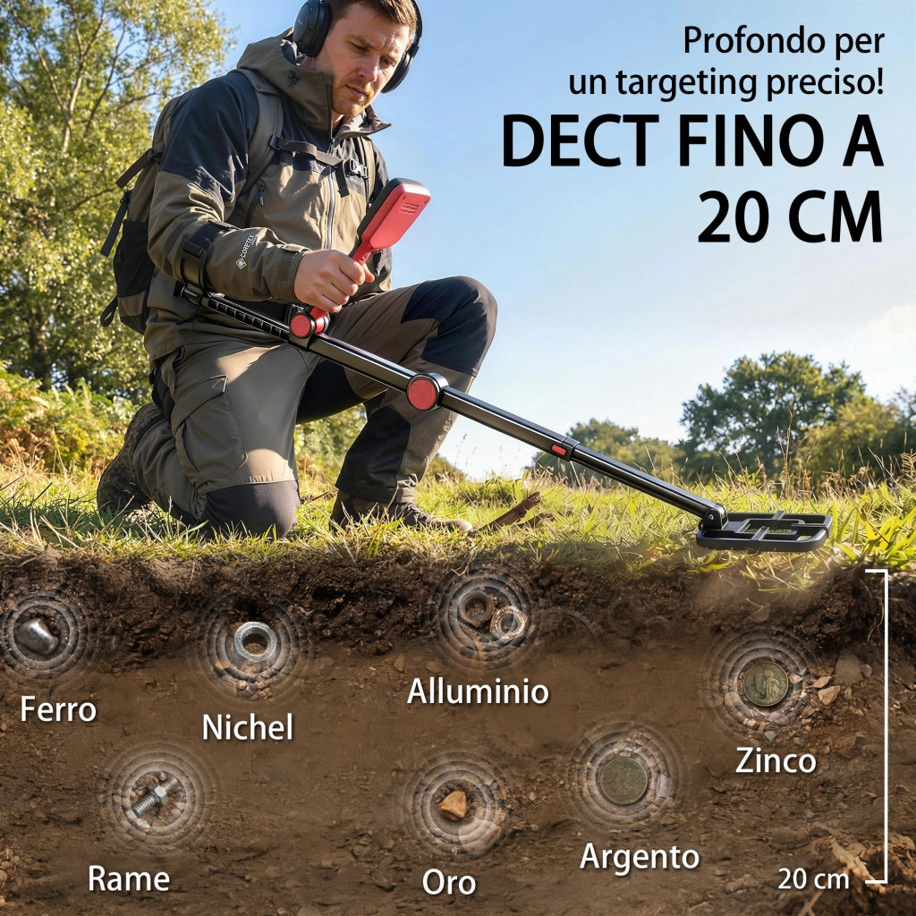 Metal detector ¨C zephmum ¨C LCD, 4 modalit¨¤, bobina IP68 impermeabile