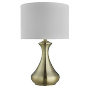 Lampada Scrivania Contemporanea Tocco Acciaio Ottone Tessuto Bianco 1 Luce E14