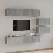 Set di Mobili Porta TV 6 pz Grigio Sonoma in Legno Multistrato 3114604