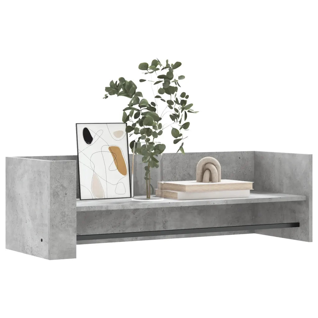 Scaffale a Muro | Mensola a parete Grigio Cemento 100x35x30,5 cm Legno Multistrato