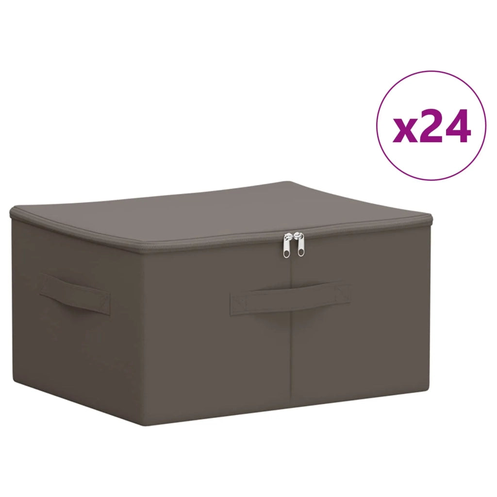 Scatola di Stoccaggio 24 pcs Grigio 50 x 30 x 25 cm 42024627