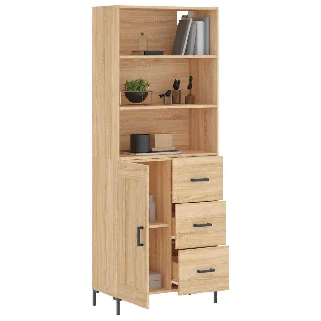 Credenza | Madia | Buffet da pranzo | Armadio da pranzo Rovere Sonoma 69,5x34x180 cm in Legno Multistrato