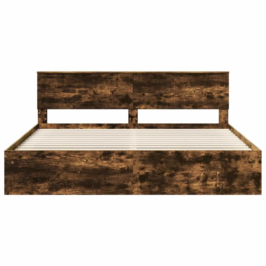 Struttura del letto Rovere fumé 200 x 200 cm Pino massello 3410559