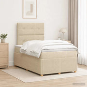 Letto box spring con materasso Crema 120 x 200 cm Tessuto 3454373