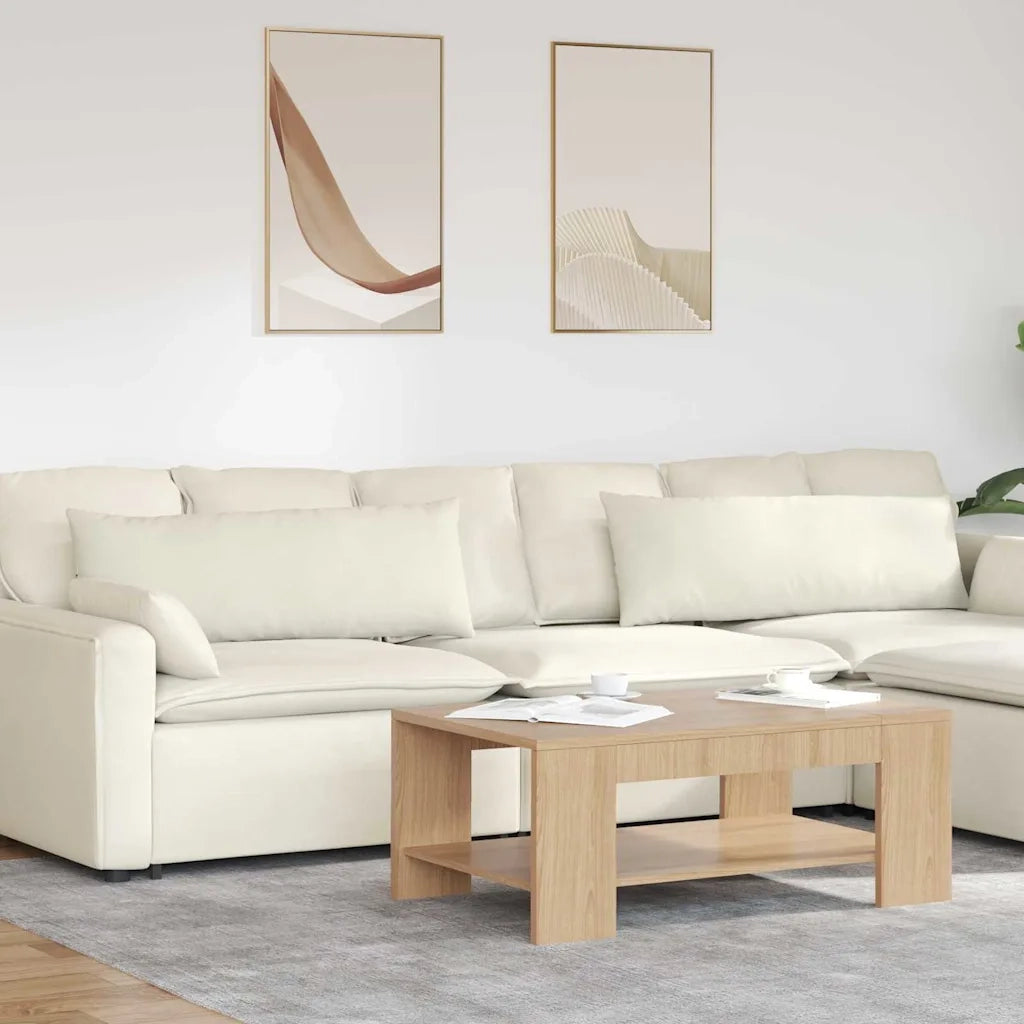 Cuscini da Divano 2 pz | Cuscini per sedie Crema 120 x 40 cm Tessuto in Cords