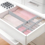 20 pacchi di distributore di cassetta, distributore di cassetta regolabile, sistema di organizzatore di cassetta, regolabile per intimo per il fai da te, calze, cosmetici, camera da letto, ufficio (grigio)
