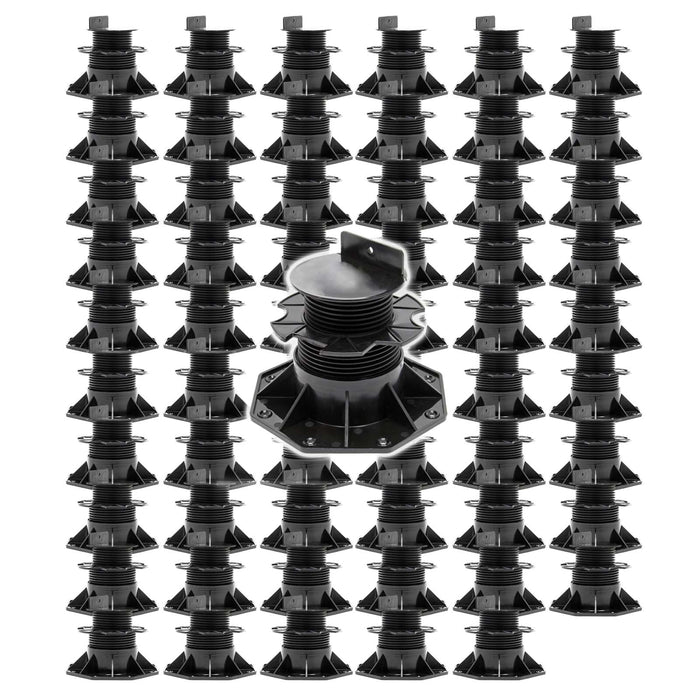 Set 60 supporti per pavimenti galleggianti, altezza regolabile 60-128mm Max 2700 kg, Pavimenti Decking