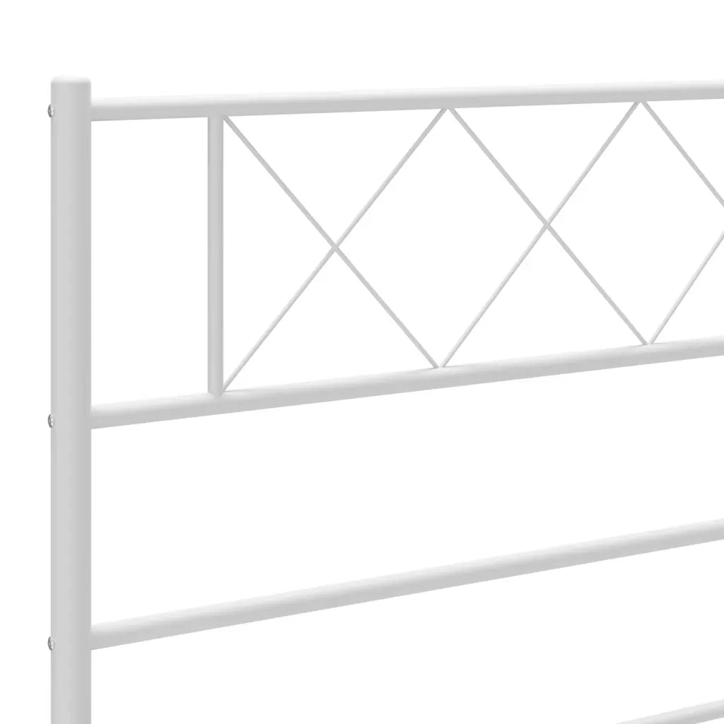 Giroletto con Testiera e Pediera-Struttura Letto Metallo Bianco 140x190 cm 810995