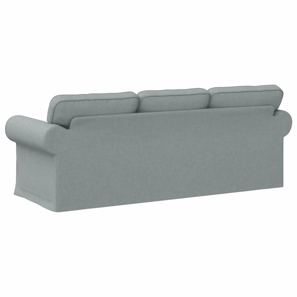 Divano Grigio chiaro 215 x 82 x 80 cm Tessuto