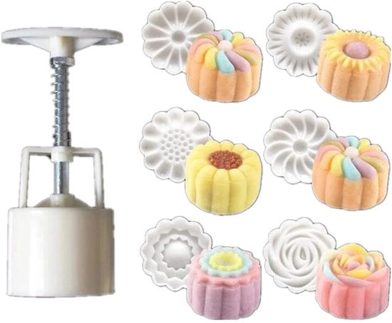 Set di 6 muffin cake in forma di fiore 3D - Disegno a fiore - Accessori da forno - Materiale ABS sicuro - Peso massimo 50g