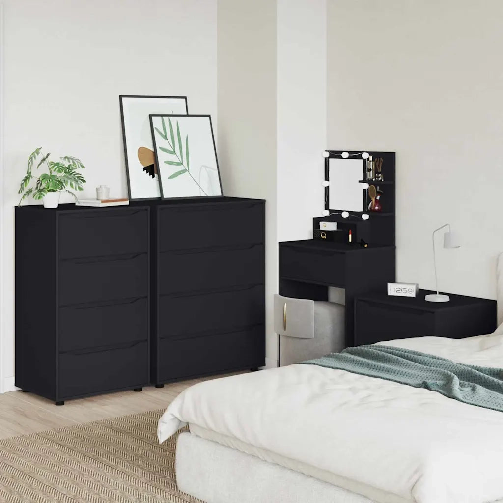 Armadi di Stoccaggio Nero 60 x 48 x 105 cm Legno multistrato