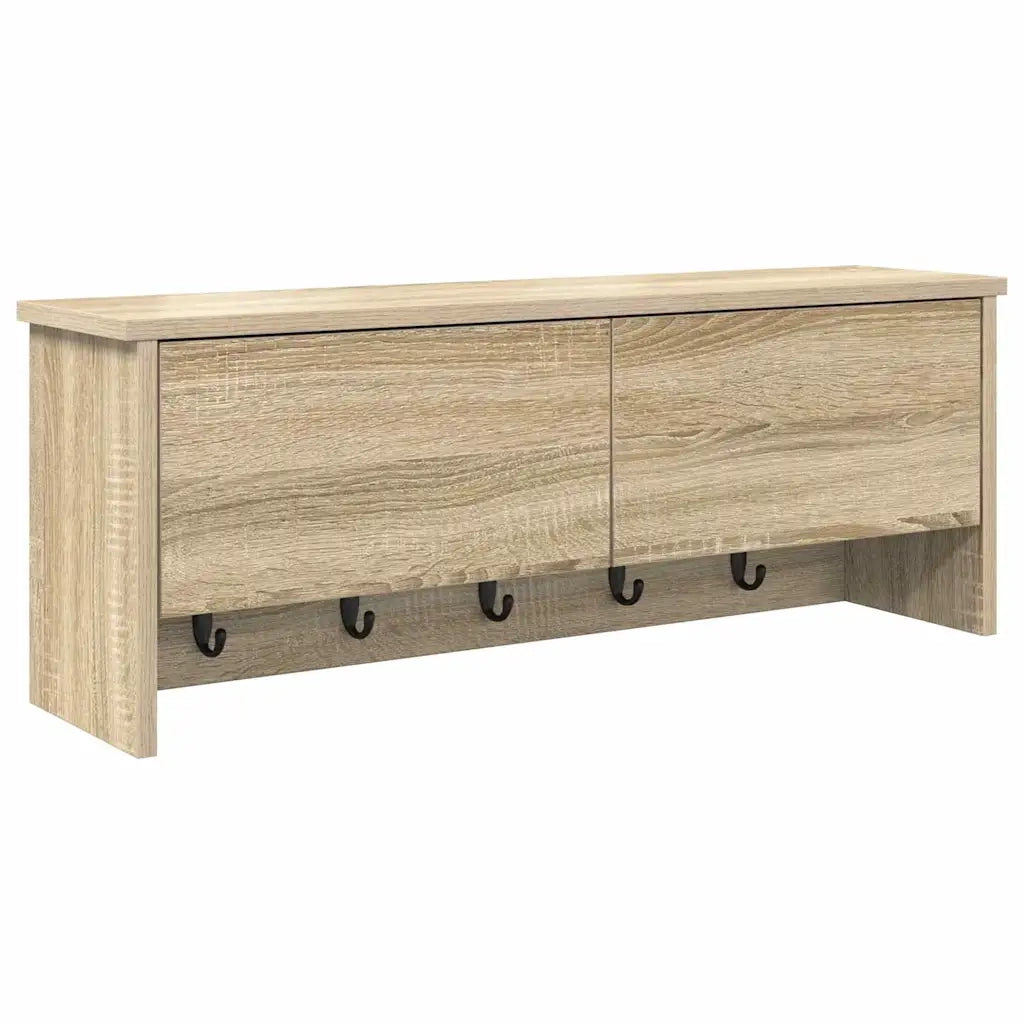 Appendiabiti a muro con porta Rovere Sonoma 80 x 20 x 30 cm 874341