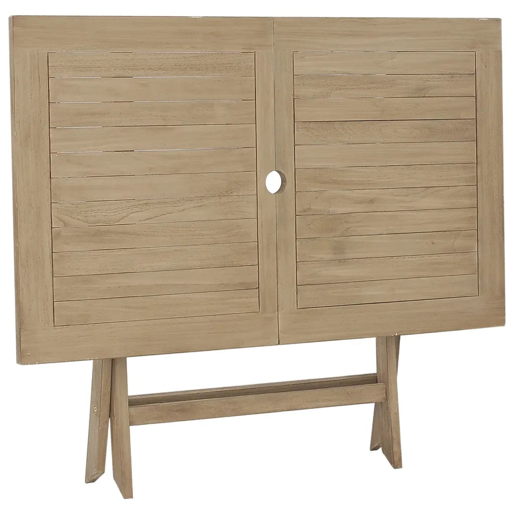 Tavolo da Giardino | Tavolino da esterno Pieghevole Grigio120x70x75 cm Massello Teak