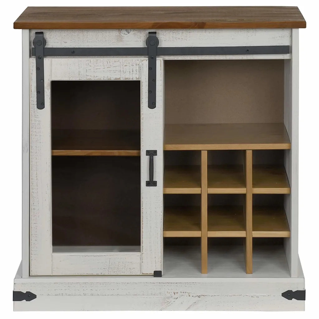 Credenza HALDEN con Anta Scorrevole 80x40x80 cm Legno Massello 4018422