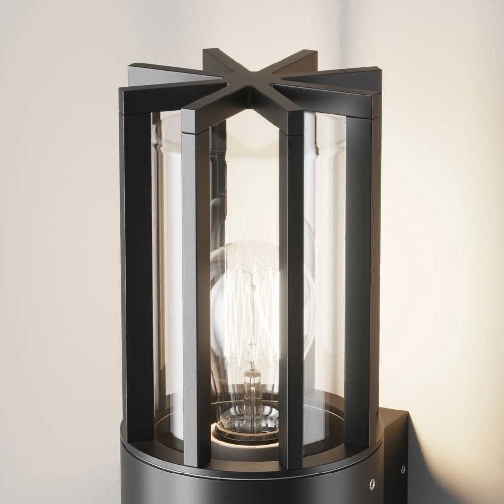 Maytoni Applique moderna Barrel 1 luce E27 IP54 grafite alluminio vetro