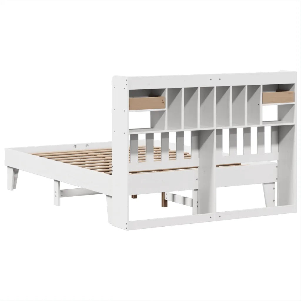Letto senza Materasso-Struttura Letto Bianco 160x200 cm Legno Massello di Pino 940995