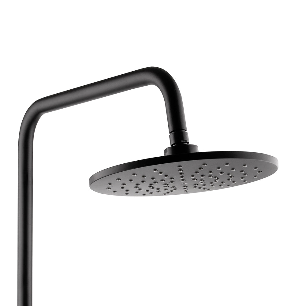 Colonna doccia regolabile H 115 in acciaio inox nero opaco soffione 22,5 cm