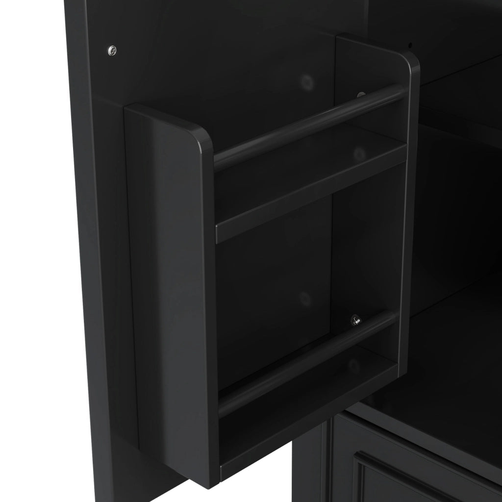 Mobile bagno con lavabo integrato 73x45x87 cm, MDF e ceramica, 2 ante e 1 cassetto, nero