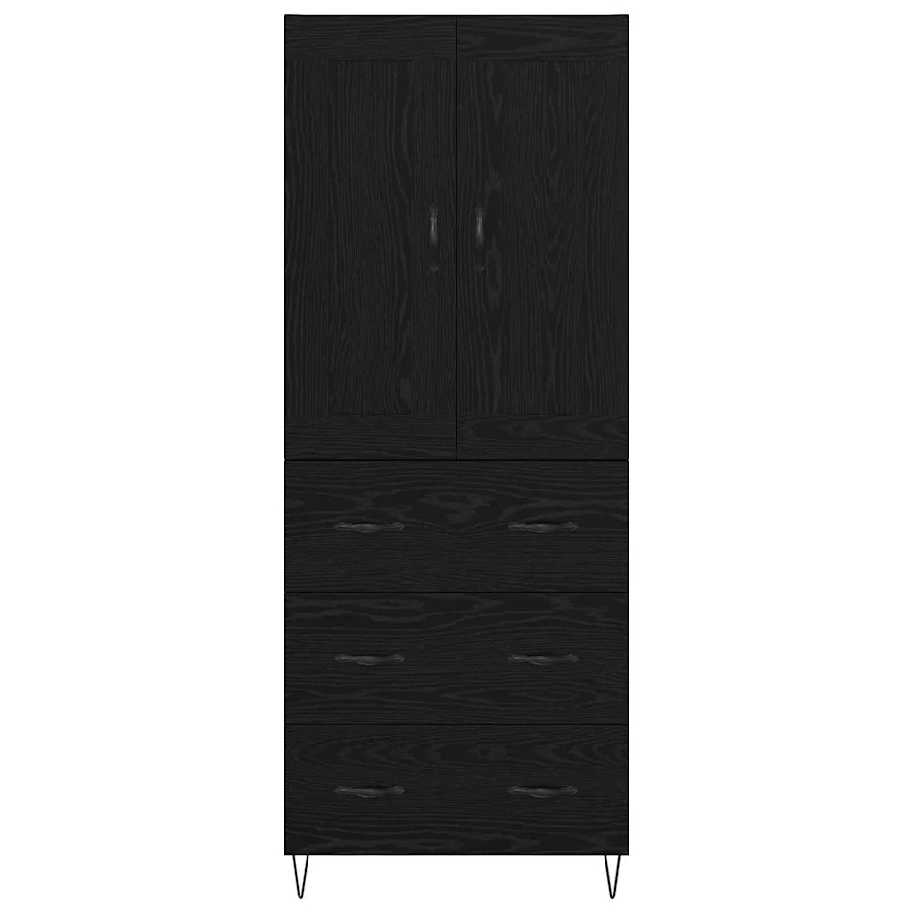 Credenza Rovere Nero 69,5 x 34 x 180 cm Legno multistrato 3416076
