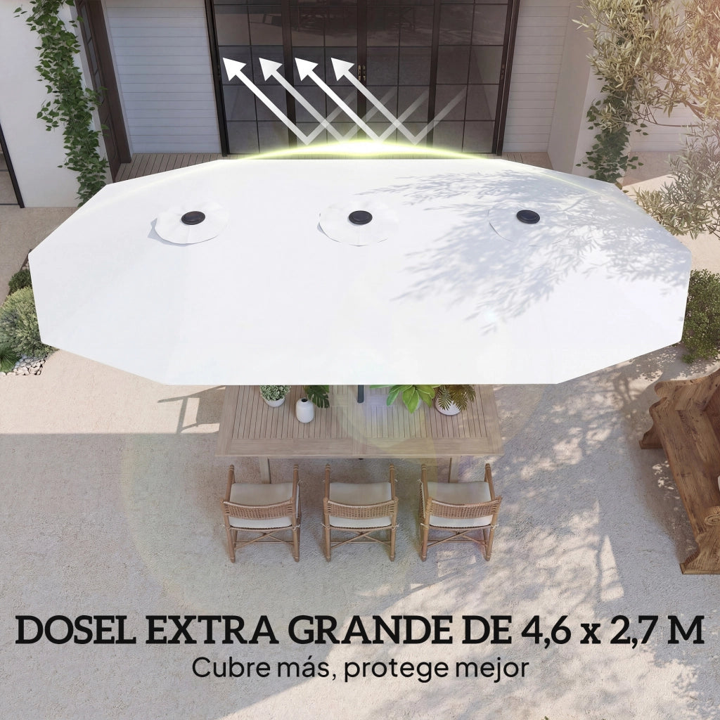 Ombrellone da Giardino ¨C Minimal ¨C Bianco 4.6x2.6 m