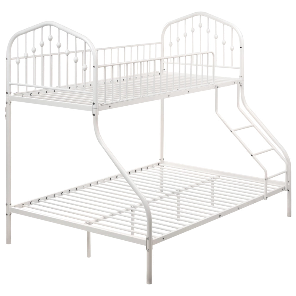 Letto a castello per bambini Camera dei bambini letto alto bianco struttura in ferro 90/140 x 200 cm