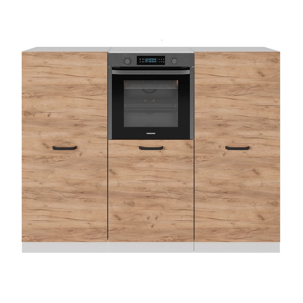Vicco Cucine componibili piccole Quercia dorata/bianco 180 cm Senza piano di lavoro