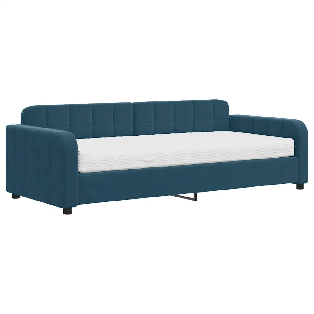 Divano Letto con Materasso-Sofa Letto-Daybed Blu 90x200 cm in Velluto 294951