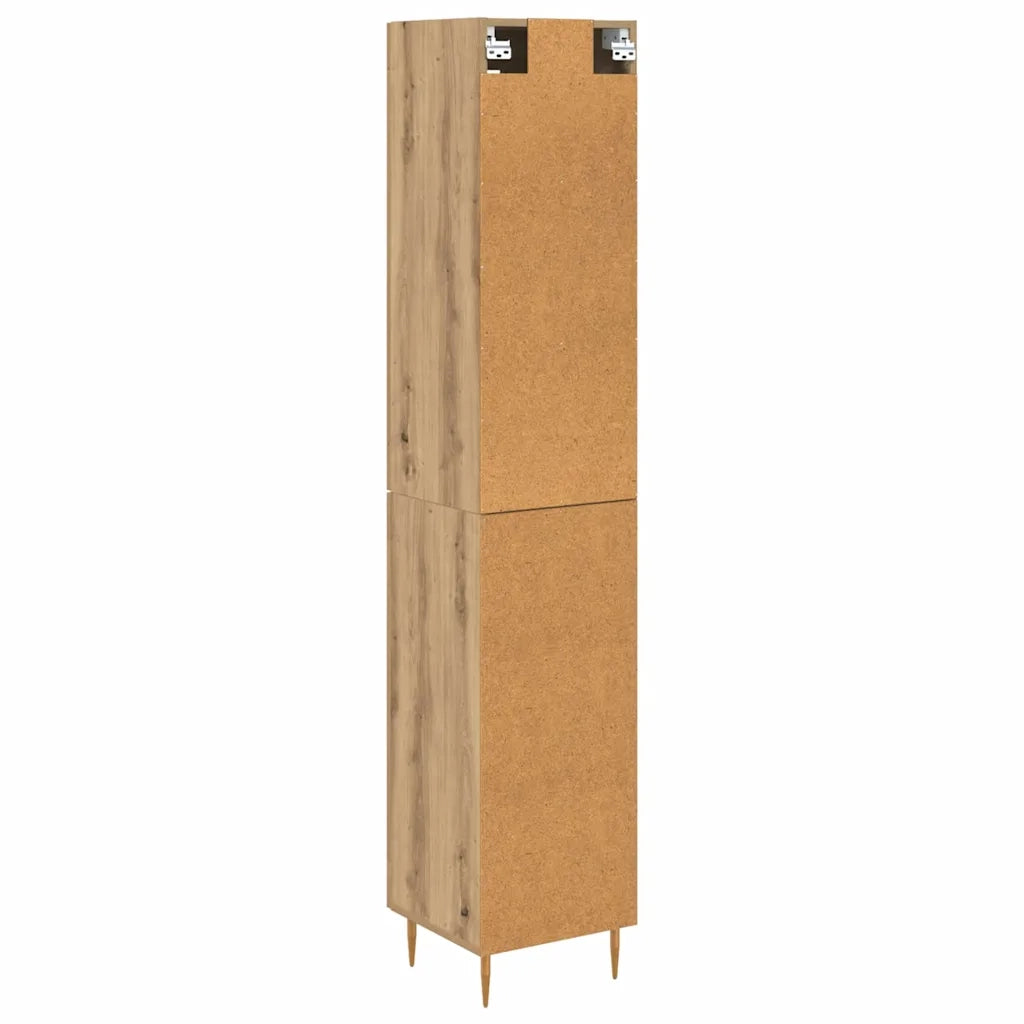 Credenza 2 pcs Rovere artigianale Vetro 3415973