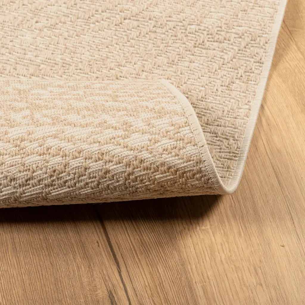 Tappeto ZIZUR Beige 120x120 cm Aspetto Iuta Interni ed Esterni 4010406