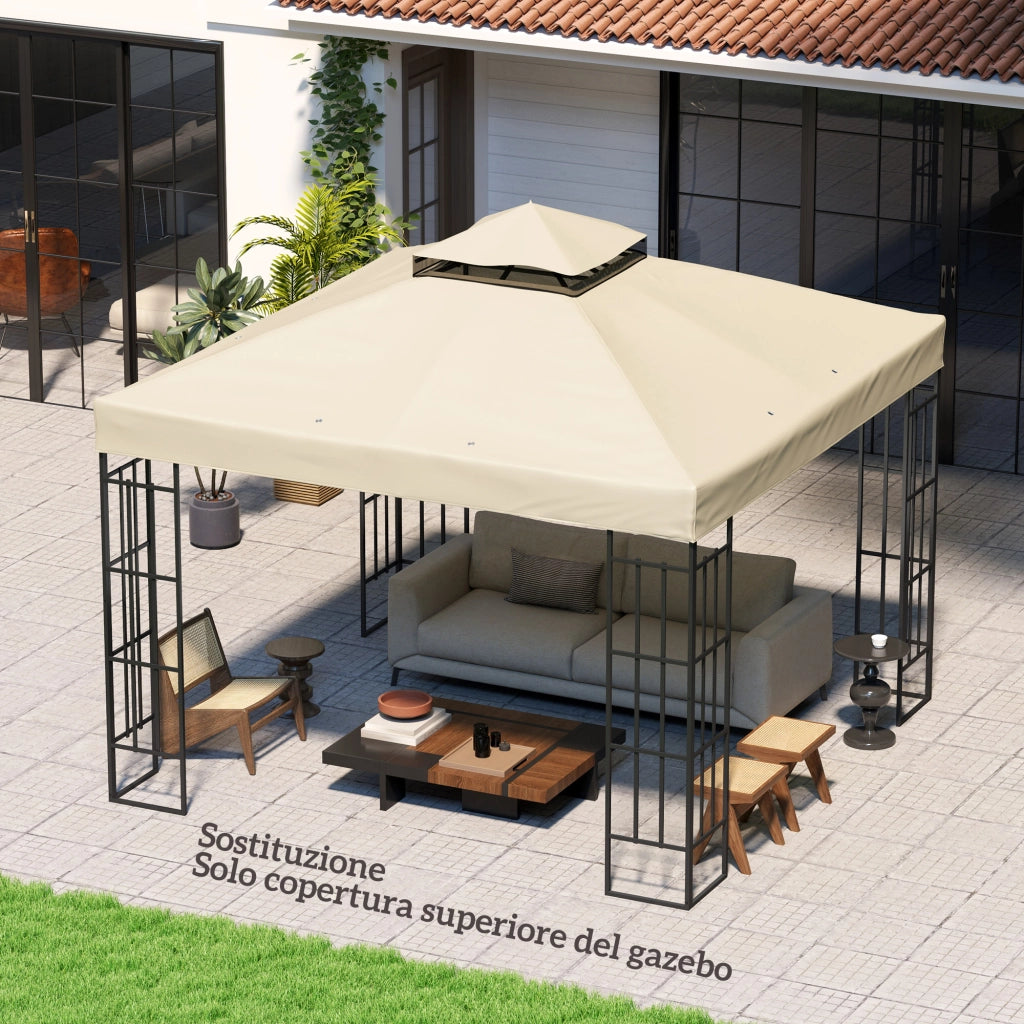Copertura per Gazebo 3x3m ¨C zephmum ¨C Poliestere UPF30+ Crema