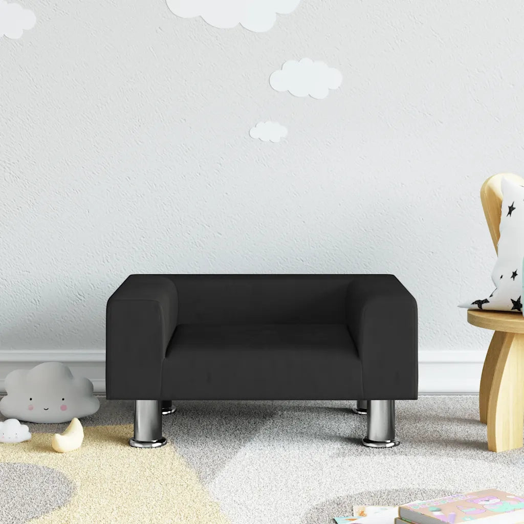 Divano | Divano da soggiorno | Sofa per Bambini Nero 50x40x26,5 cm in Velluto