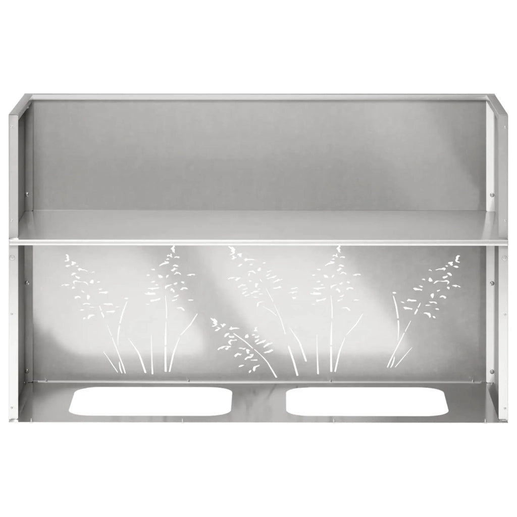 Vaso da giardino 2 pz Argento 80 x 30 x 49 cm Acciaio Inox 8005843