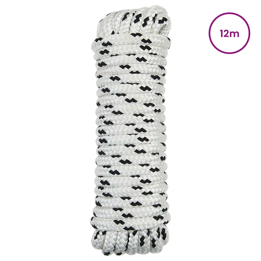 Corda da Barca 12 m 1.4 Bianco e Nero Poliestere 42029761
