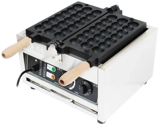 Frittelleira - Frittelle Maker - Frittelle Piastra - Frittelle Macchina - Termostato Regolabile - 1500W Frittelleira Professionale - Antiaderente & Utilizzo Commerciale - Argento