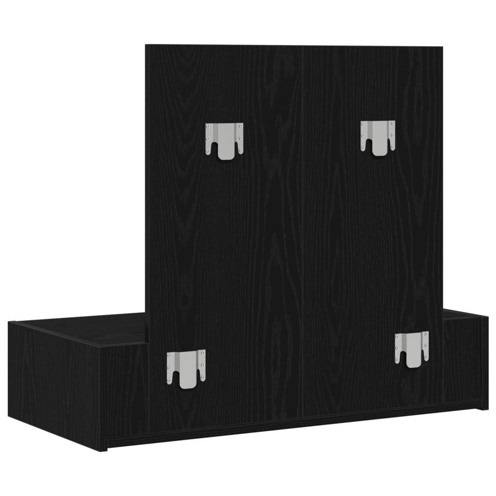 Toeletta Appesa al Muro Rovere Nero 83x40x70 cm