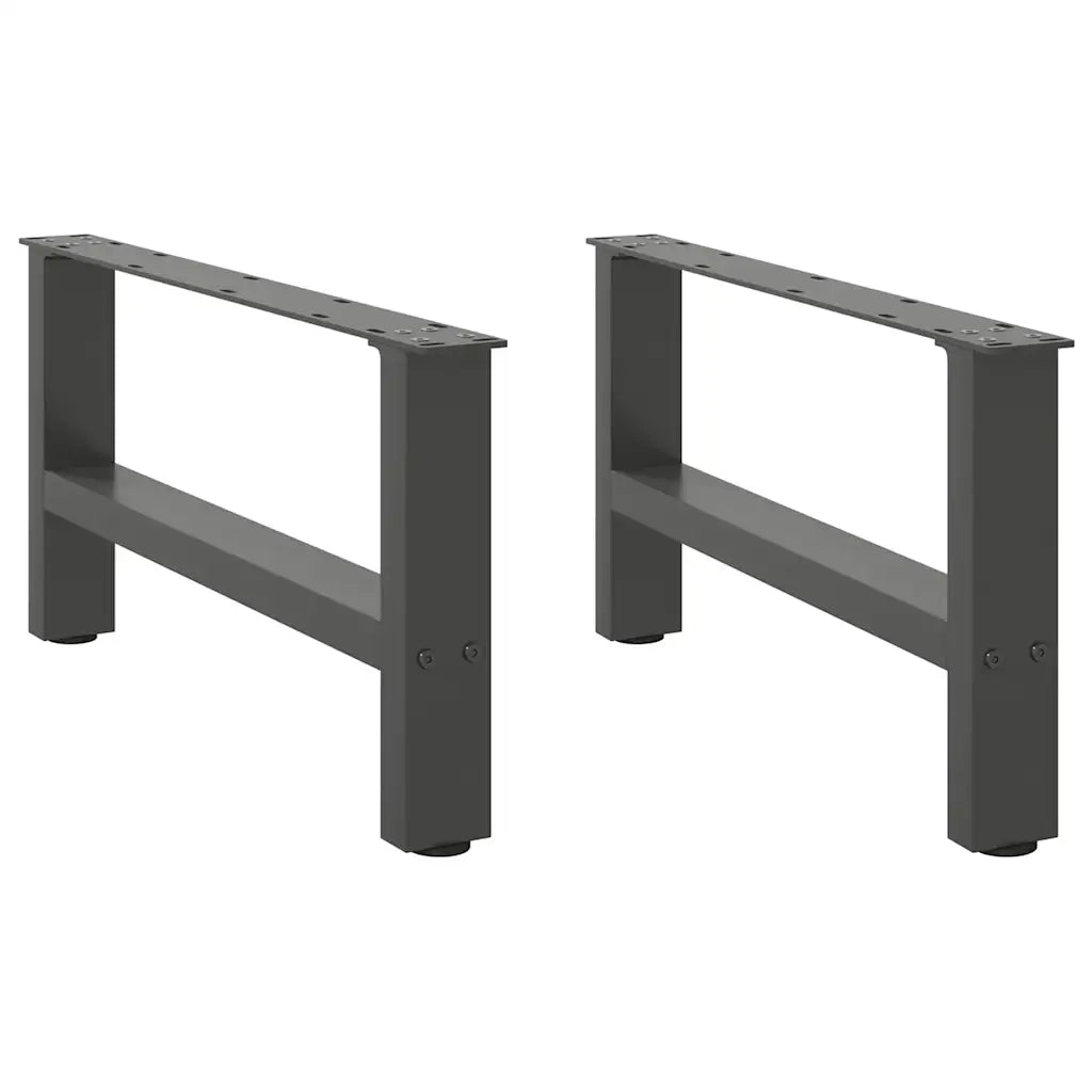 Gambe per Tavolino da Caff¨¨ Antracite 2 pz-Set di 2 Gamba per Tavolo 70x(30-31) cm Acciaio