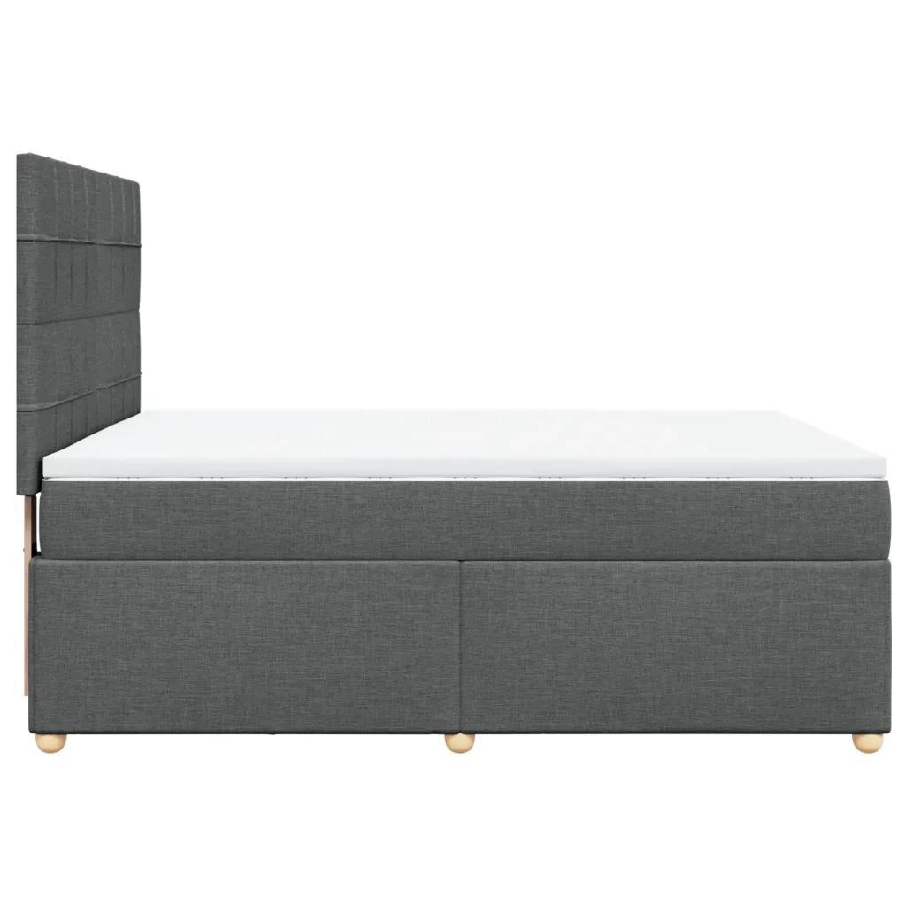 Giroletto a Molle con Materasso Grigio Scuro 140x200cm Tessuto