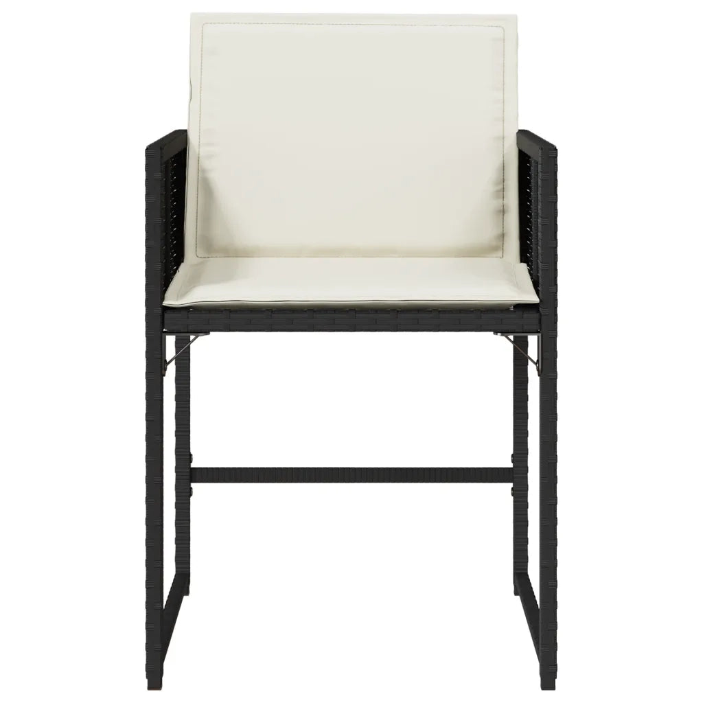 Sedie da Giardino con Cuscini 4 pz Nere in Polyrattan 4007475