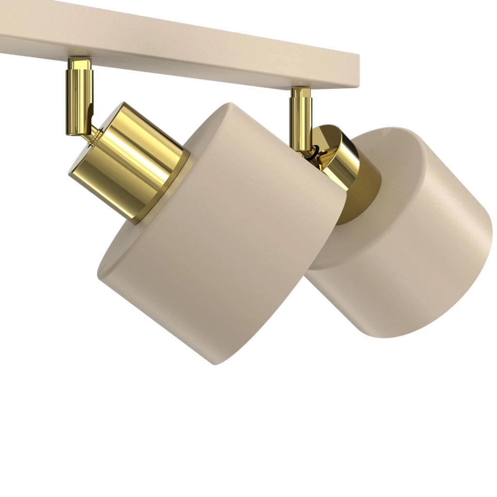 Plafoniera barra Parkla 3xE27 beige oro acciaio