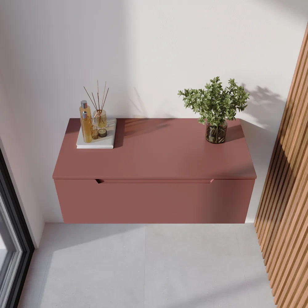 Cassettone scorrevole 90cm terracotta opaco chiusura soft-close | Bako