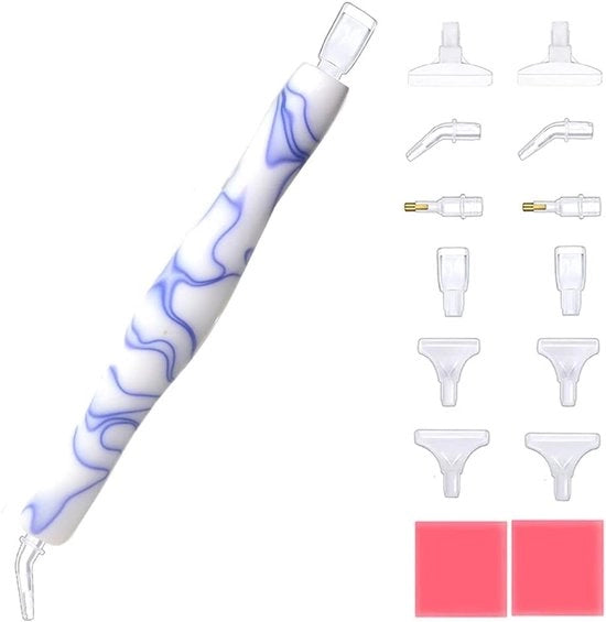 Penna per diamanti, Penna per diamanti ergonomicamente progettata con testine intercambiabili, Accessori per diamanti per 5D diamanti, Attività DIY con pietre di strass per arte dei capelli