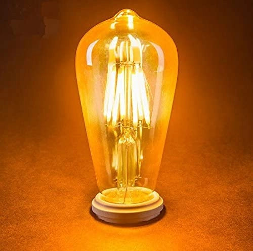 Lampadina LED vintage a filamento ST64 attacco E27 da 8w luce calda 2700K