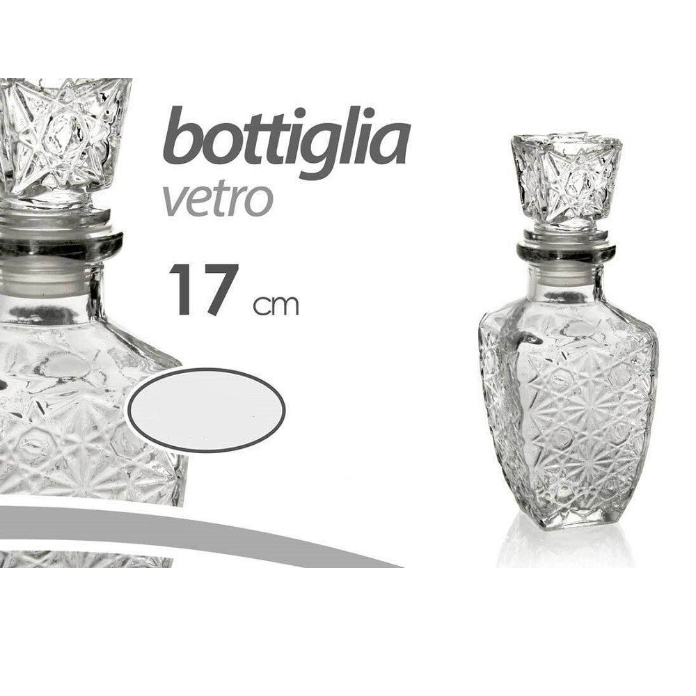 Trade Shop - 6pz Bottiglia Whisky Liquori Bottiglietta Vetro Tappo Ermetico 250ml 17cm 773099 -