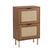 Yssor - Scarpiera 2 ripiani 55x89x25 cm 12 paia per ingresso camera letto in legno e rattan