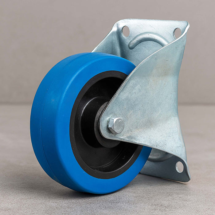 Set di 4 ruote fisse da 160 mm per trasporto, con piastra di montaggio, max 300 kg per ruota