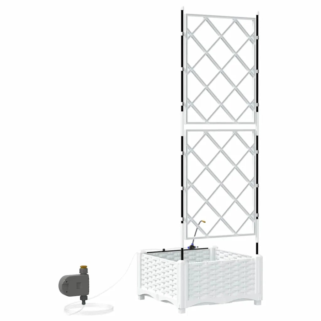 Fioriere | Cassetta per fiori | Vaso da giardino Bianco 40 x 40 x 126 cm Plastica