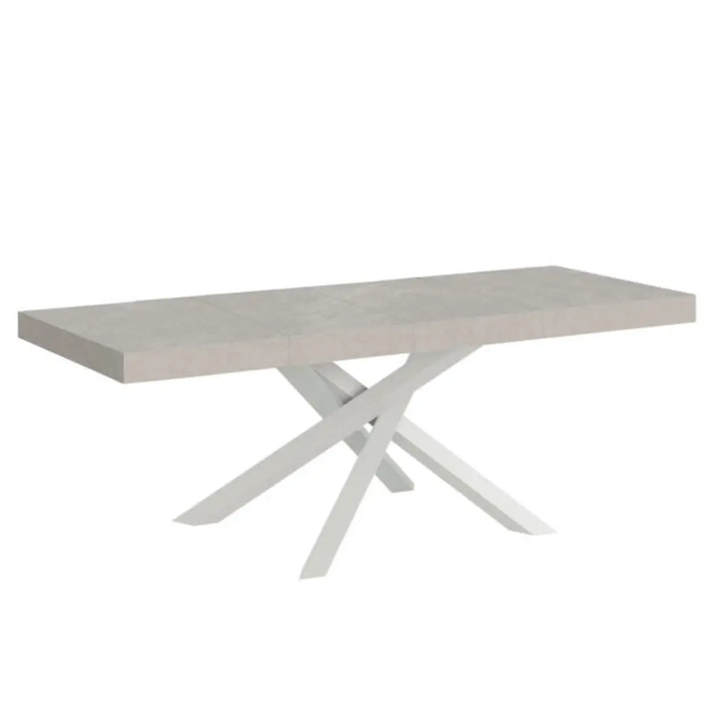 Tavolo allungabile 180/440x90 cm Volantis Premium cashmere gambe bianche