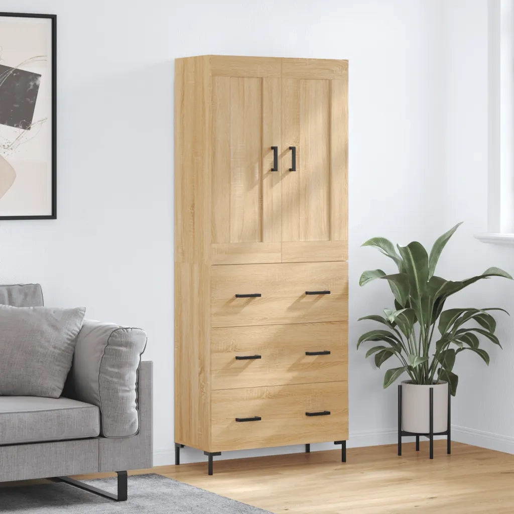 Credenza Rovere Sonoma 69,5x34x180 cm in Legno Multistrato 3199748